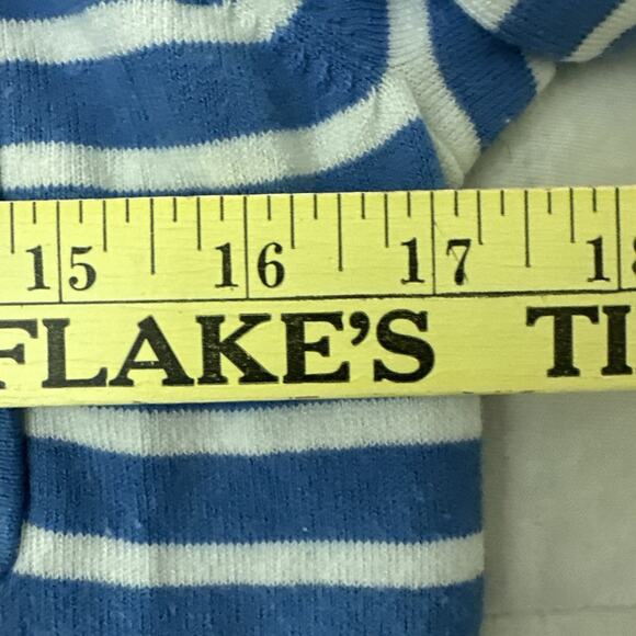 J MCLAUGHLIN Sweater Womens XS Blue White Striped Lightweight Preppy Nautical - Picture 6 of 7